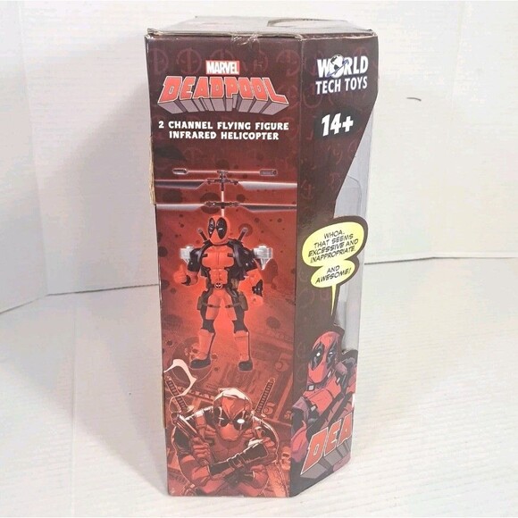 Marvel Deadpool RC Jetpack Flying Figure IR Helicopter World Tech Toys MCU NEW - Picture 5 of 8